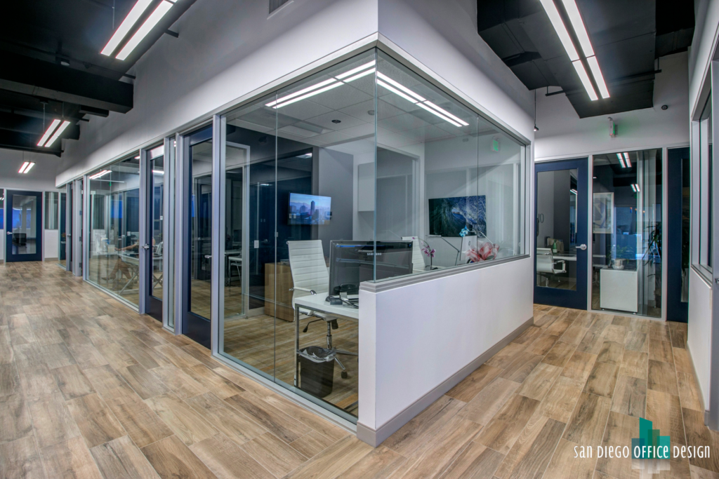 Office with glass walls